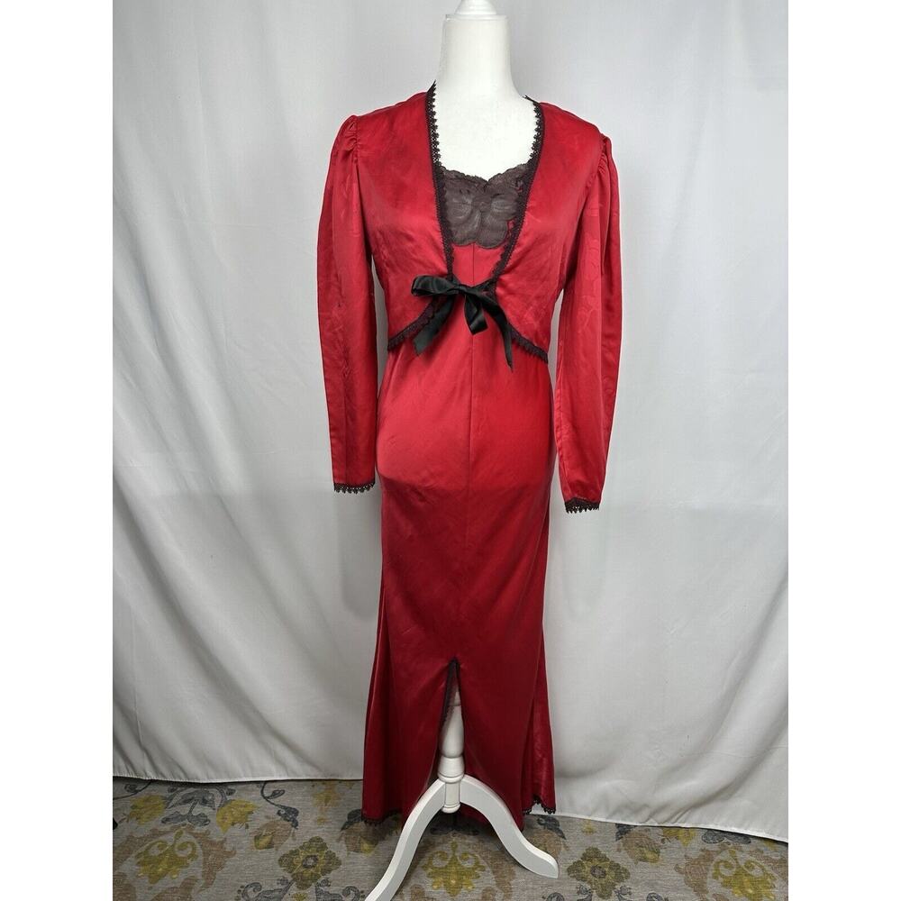 Vintage Maxi Silk Nightgown With Matching Shawl